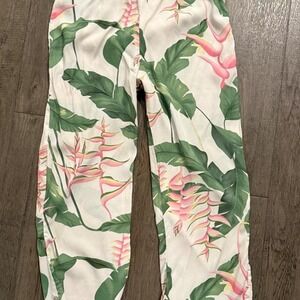 Vintage 2000s Y2K boho tropical floral print capri pant Size Medium
